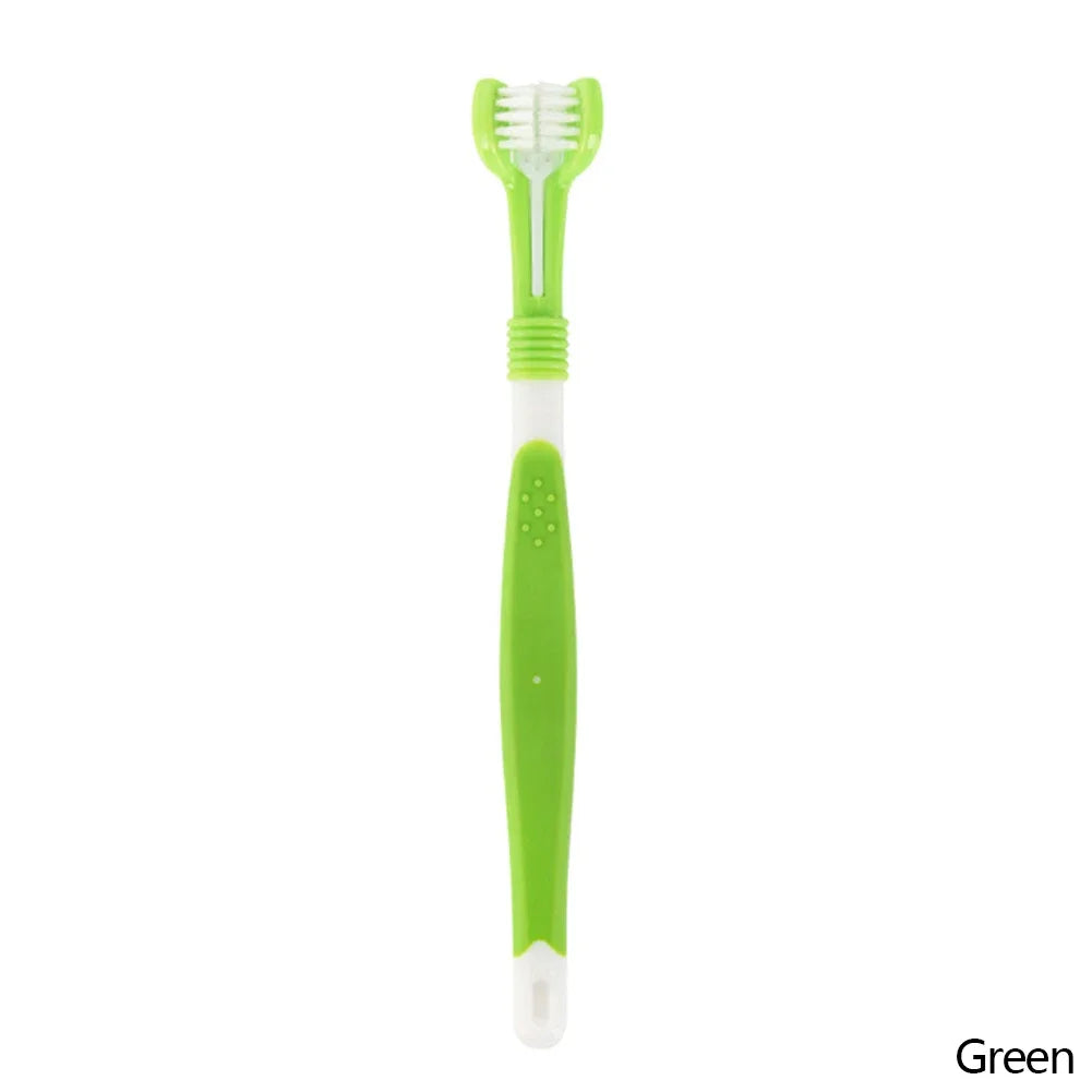 Three Sided Pet Toothbrush Three-Head Cleaning Tool for Dogs and Cats