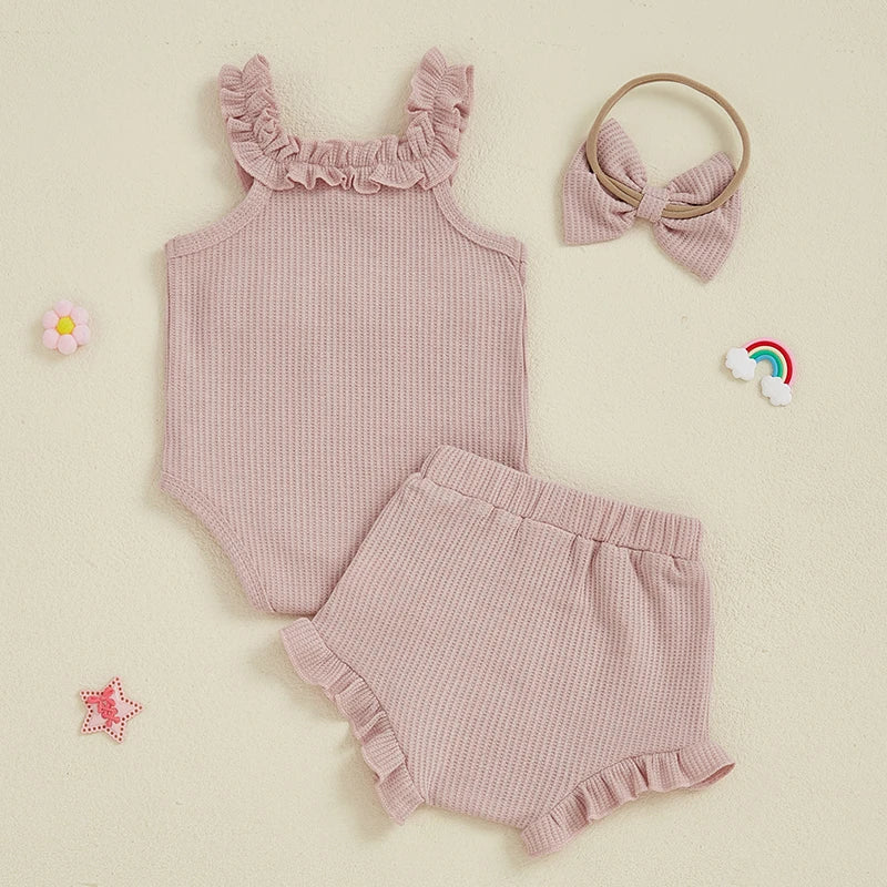 Toddler Girl Floral Romper Set Sleeveless Jumpsuit Summer Outfit