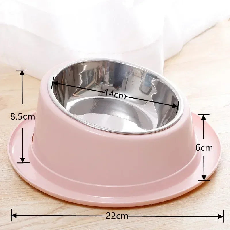 Cat Feeder Slope Anti-Ant Food Bowl Stainless Steel Bowl