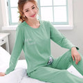Ladies Cartoon Bear Pajama Set Long Sleeve Two Piece Soft Easy Care Sleepwear