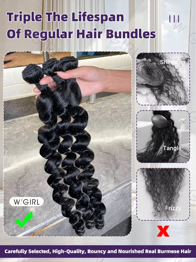 32 Inch Loose Deep Wave 100 Percent Virgin Brazilian Remy Human Hair Bundles Double Weft Extensions