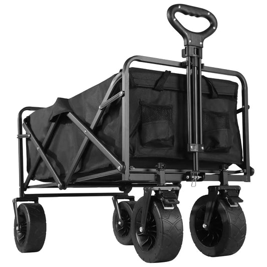 Collapsible Folding Utility Beach Cart Wagon Heavy Duty Large Capacity