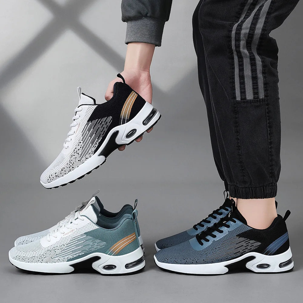 Men's Breathable Mesh Running Shoes With Air Cushion Support For Gym Daily Wear