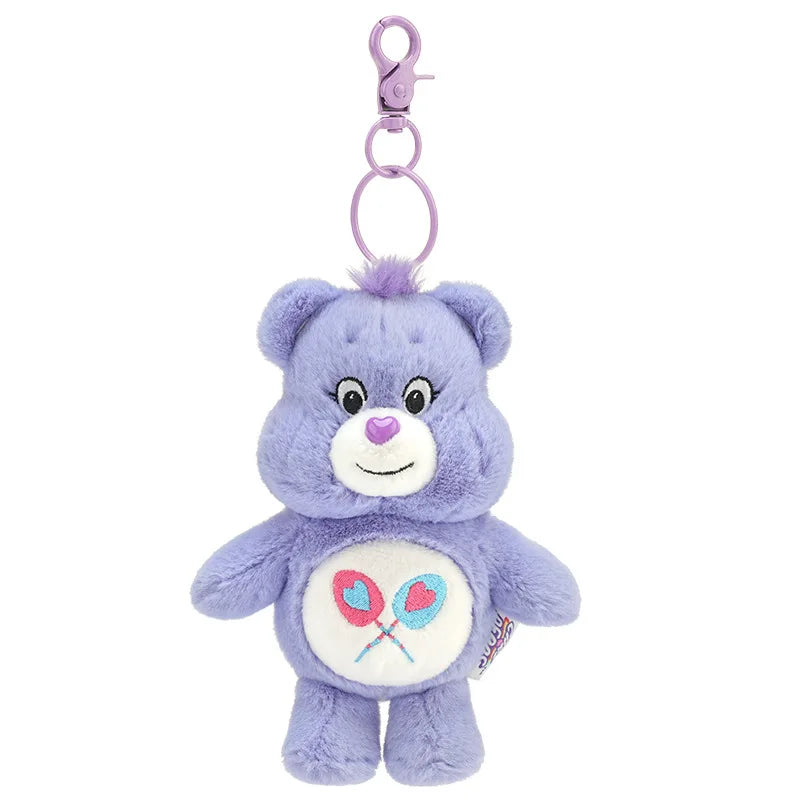 Care Bears Plush Rainbow Bear Kawaii Keychain Bag With Sound Toy Gift