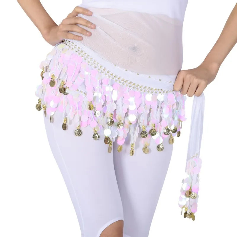 Women Belly Dance Hip Scarf Accessories Belt Skirt With Gold Color Coin Bellydance Coins Waist Chain