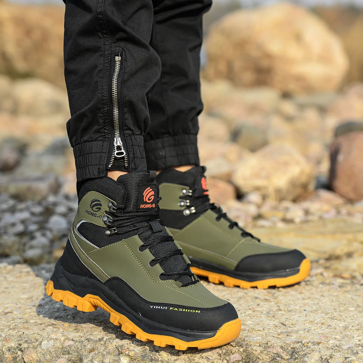 VEIGAR Men Steel Toe Safety Shoes Anti Puncture Breathable Work Boots