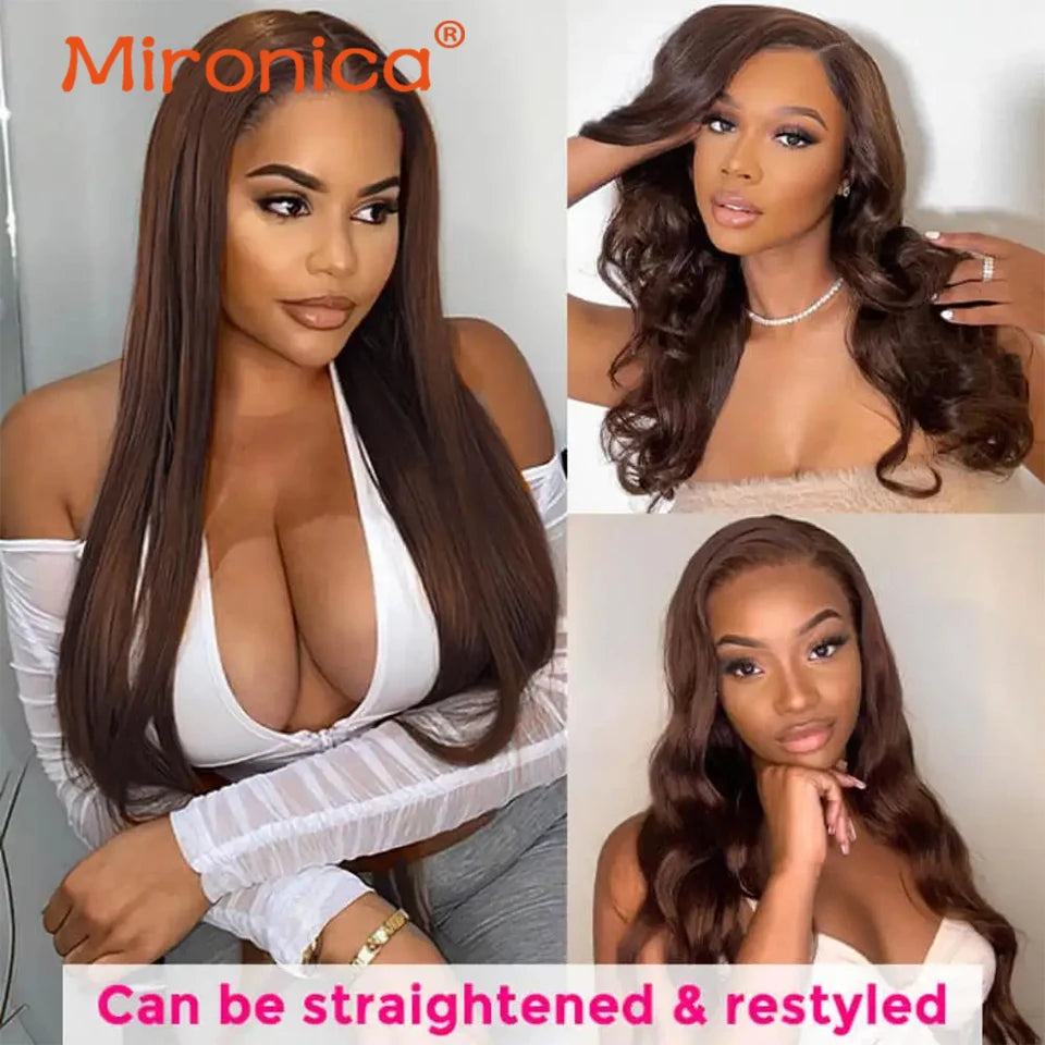 Brown Peruvian Remy Human Hair Bundles Straight Weave Extensions 100G Each for African American Women