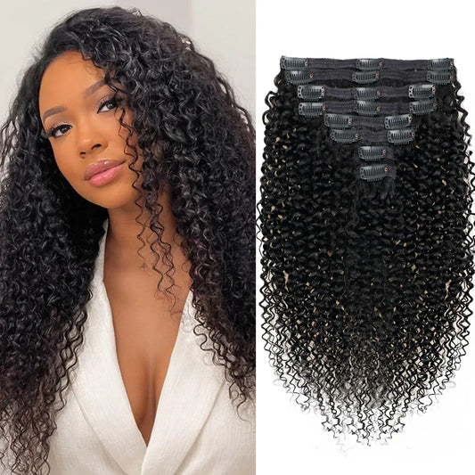 Kinky Curly Clip-In Extensions – 100% Brazilian Remy Human Hair
Add instant volume, bounce, and beauty with our Kinky Curly Clip-In Extensions – made from premium Brazilian Remy human hair for a natural, flawless blend.