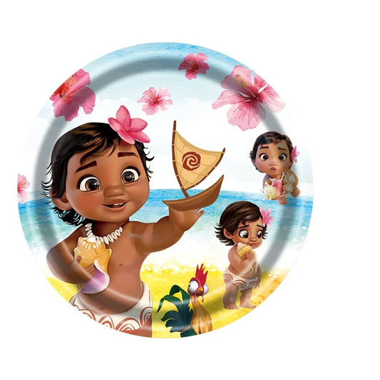 Disney Moana Theme Party Set Vaiana Oceania Birthday Decoration Plates Balloons Cake Toppers Girls Favor