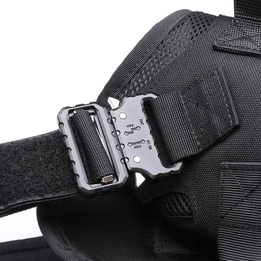 Tactical Dog Harness Leash Metal Buckle MOLLE Vest K9 Training