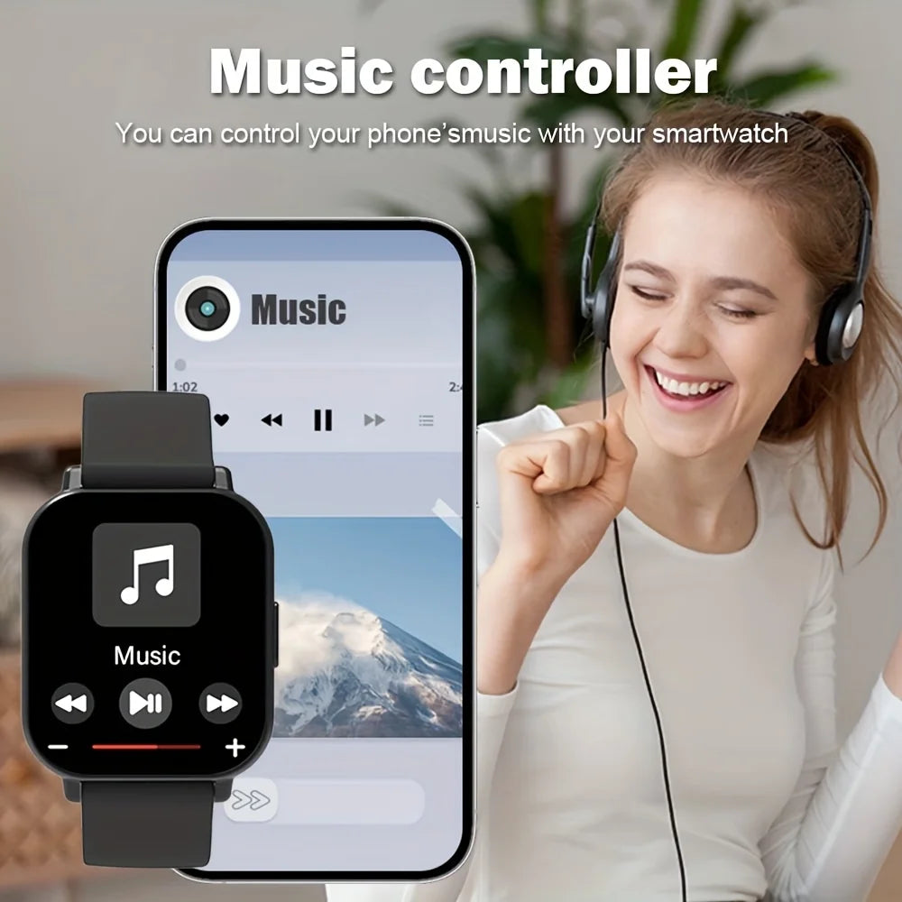 Smart Watch For Men Fitness Tracker With Call Messages Alarm Remote USB Powered