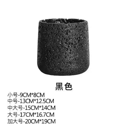 Nordic Cement Flower Pot With Tray Creative Mountain Stone Design