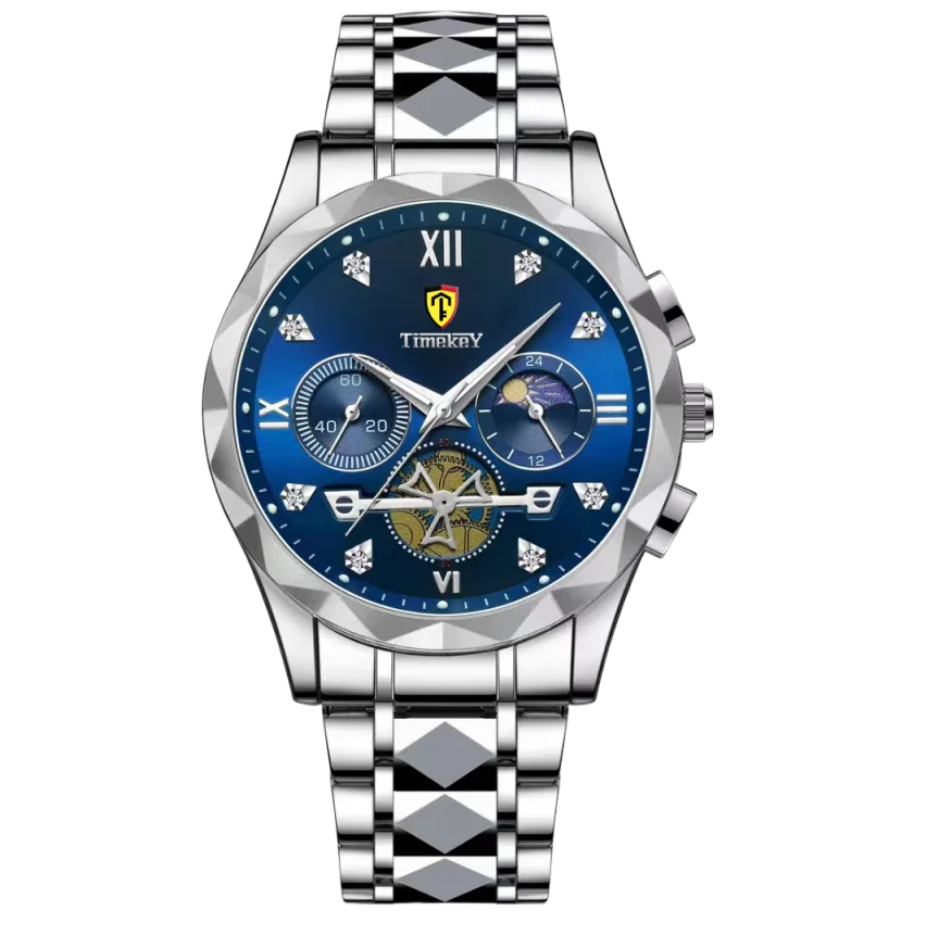 Luxury Mens Sport Leather Quartz Watch Waterproof Luminous Chronograph With Box