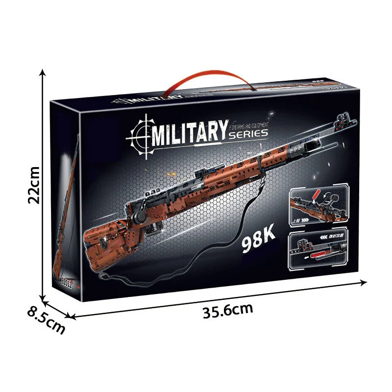 New MOC WW2 Military Series 1206pcs Kar98k Rifle Gun Model