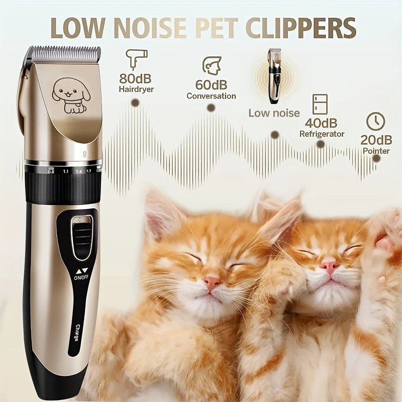 Pet Hair Trimmer Kit Electric Precision Clippers for Dogs and Cats