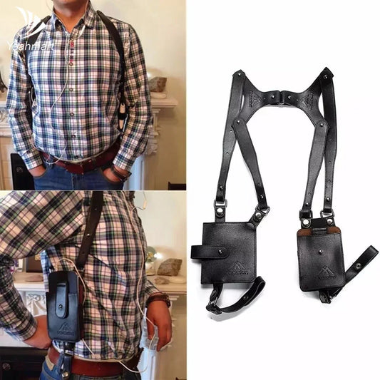 Portable Men Genuine Leather Anti Theft Hidden Underarm Bag Holster Phone Case Card Wallet Pocket Key Purse Travel Accessories