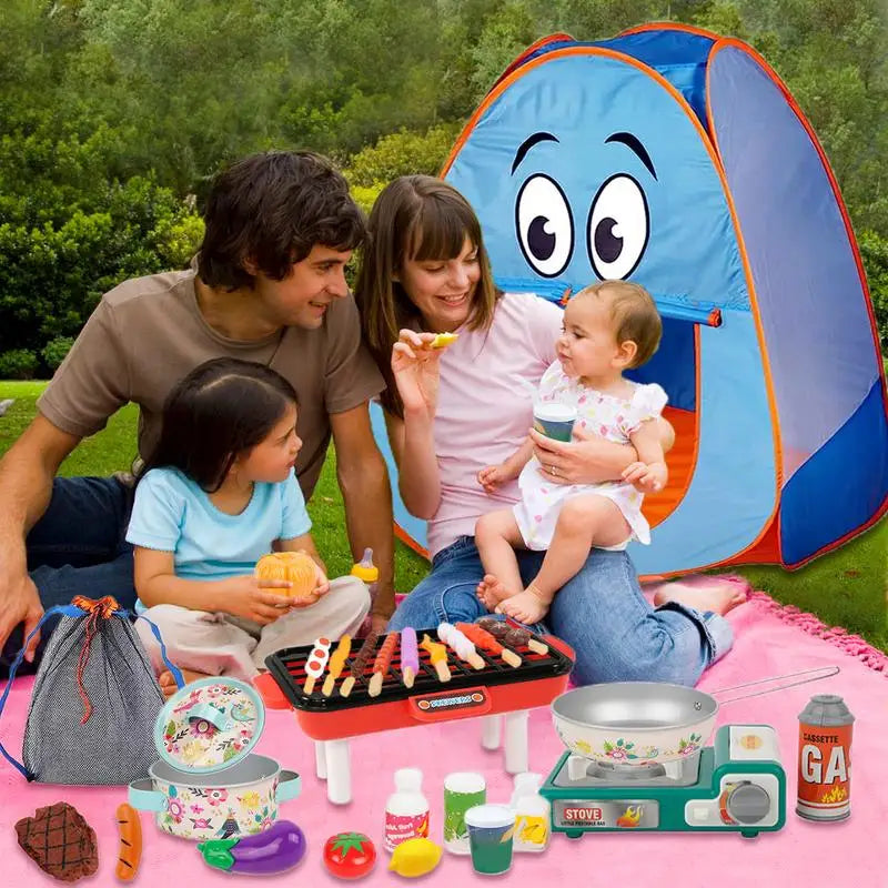 Camping Play Set 40PCS Kids Camping Tent Pretend Playset