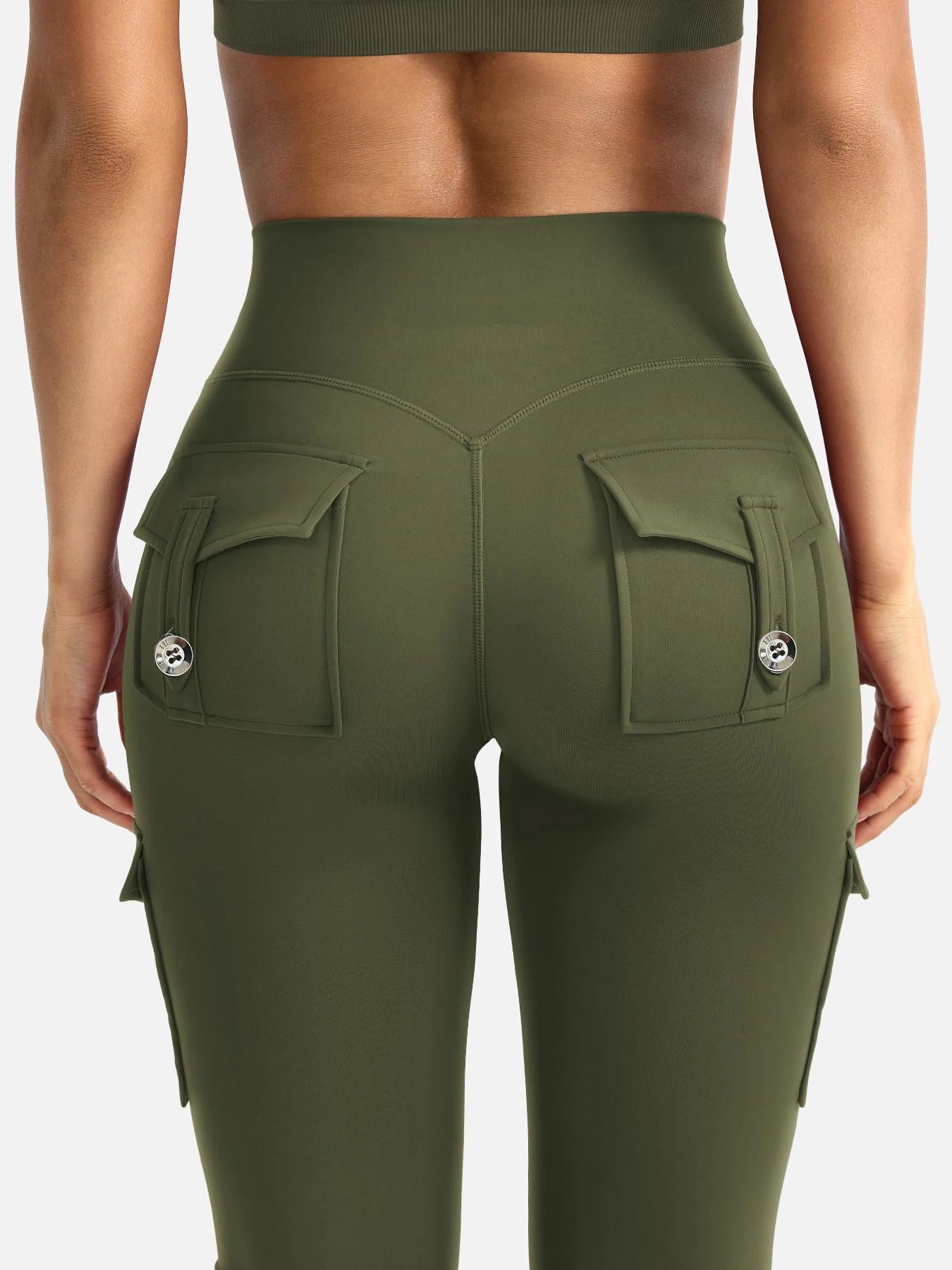 Essential Womens High Waist Fitness Pants With Pockets Shaping Tummy Control