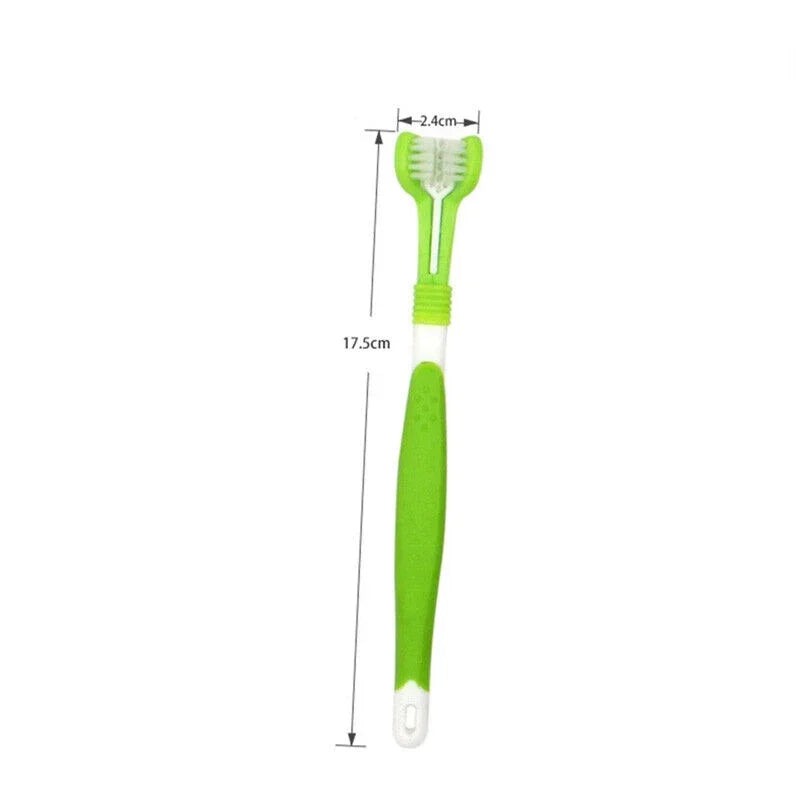 Three Sided Pet Toothbrush Three-Head Cleaning Tool for Dogs and Cats