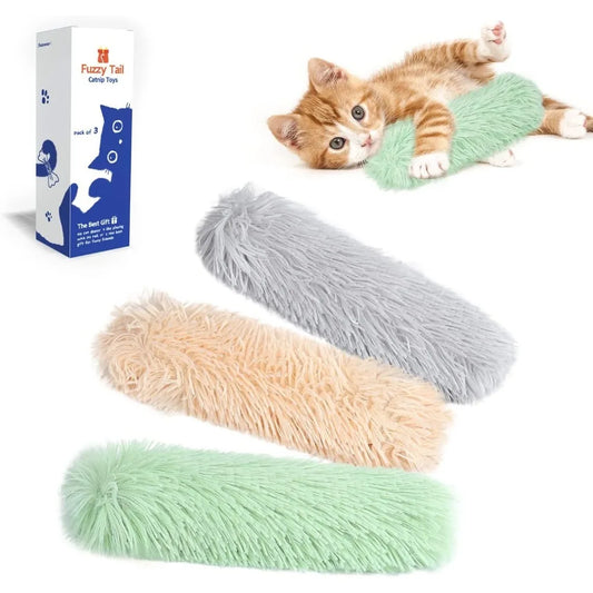 Cat Toys Pillows,Soft and Durable Crinkle Sound with Catnip Inside, Interactive Indoor Kitten Kicker, Promotes Kitty Exercise