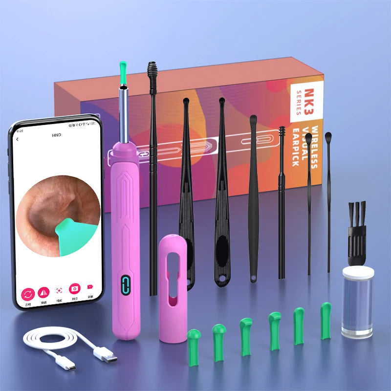 Ear Cleaner with Camera Set HD Earpick Wax Removal Tool