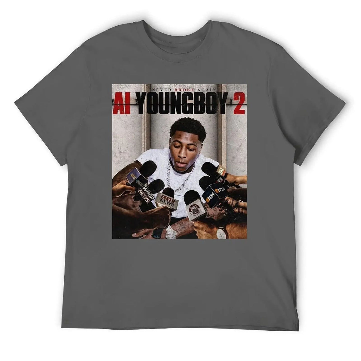 NBA YoungBoy Men T Shirt Cotton Anime Print Tee Casual Wear