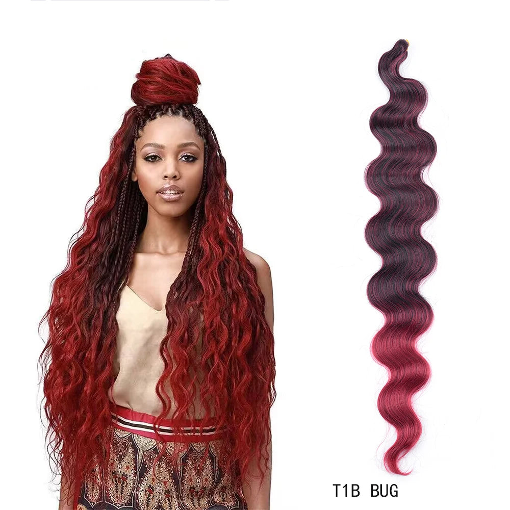 28 Inch Long Deep Wave Crochet Hair Effortless Ocean Wave Glam