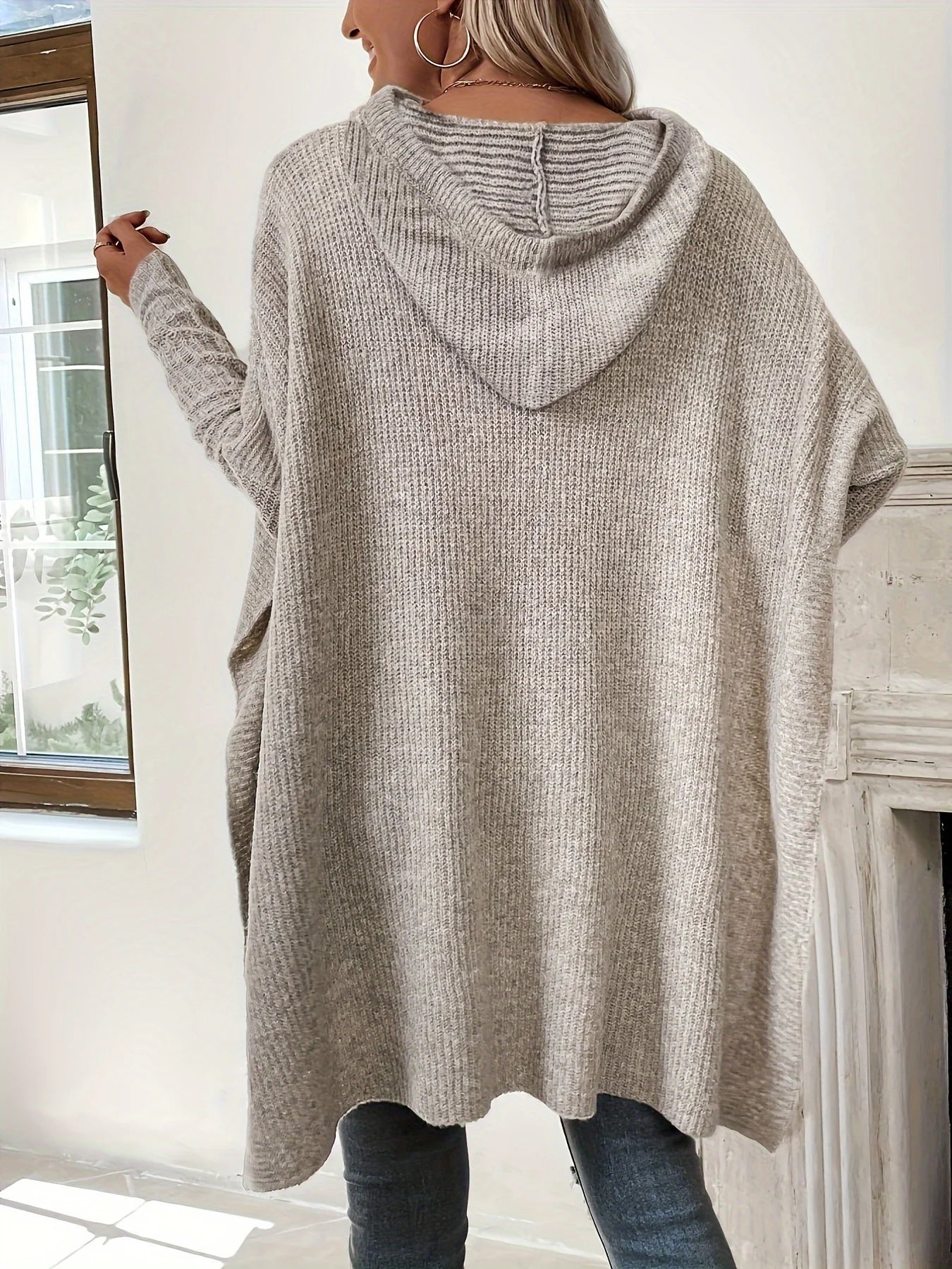 Autumn Winter Knit Hoodie Dress For Women Casual Sweater