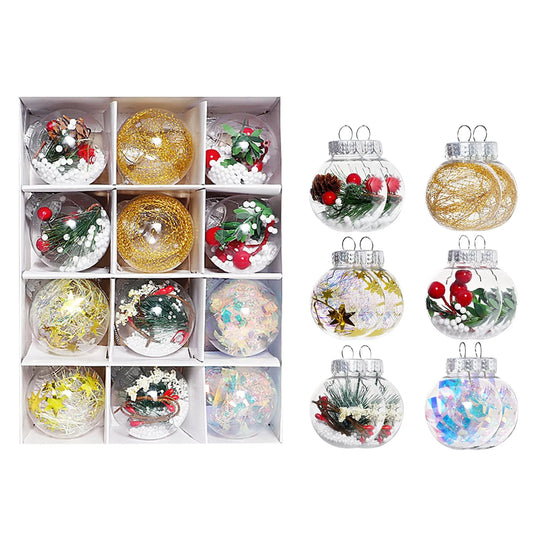 6cm Christmas Ball Ornaments Set 12pc Xmas Tree Decorations