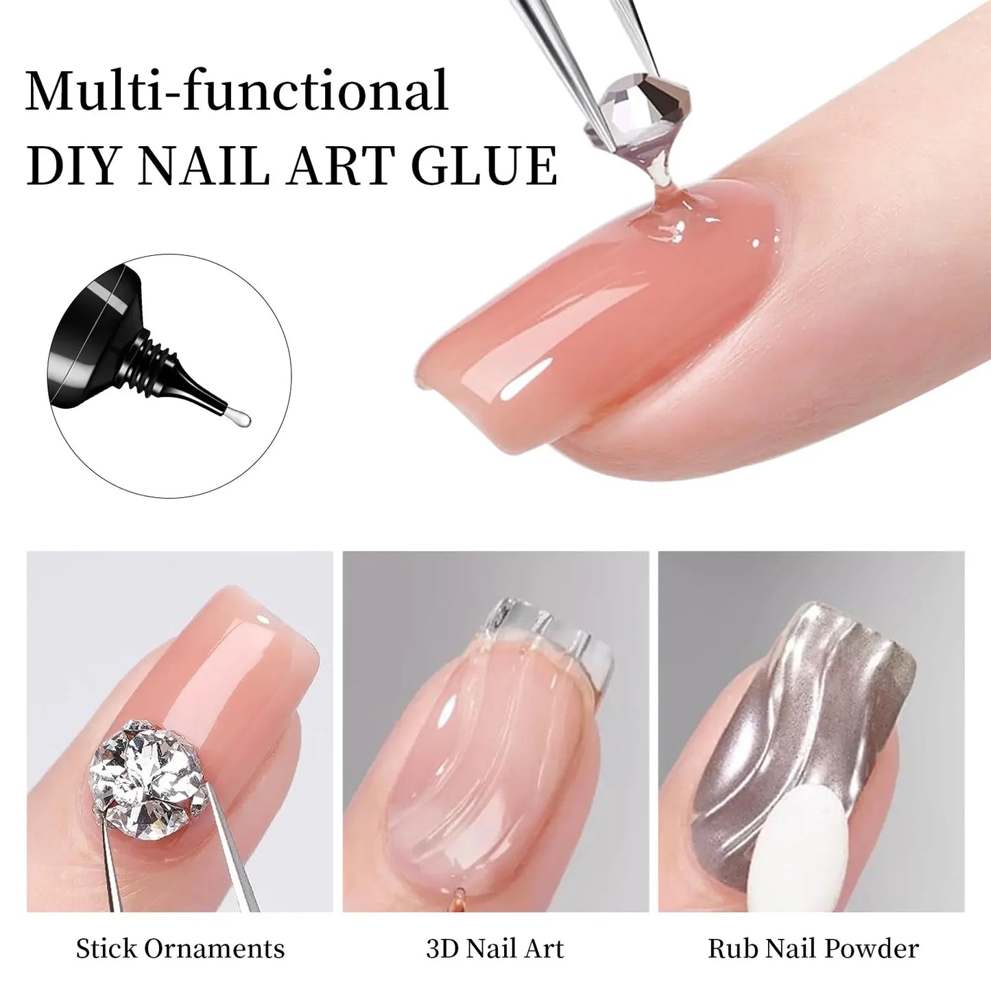 Nail Rhinestone Glue Super Strong Gel for Nail Charm Bling Gem Nail Art Diamonds
