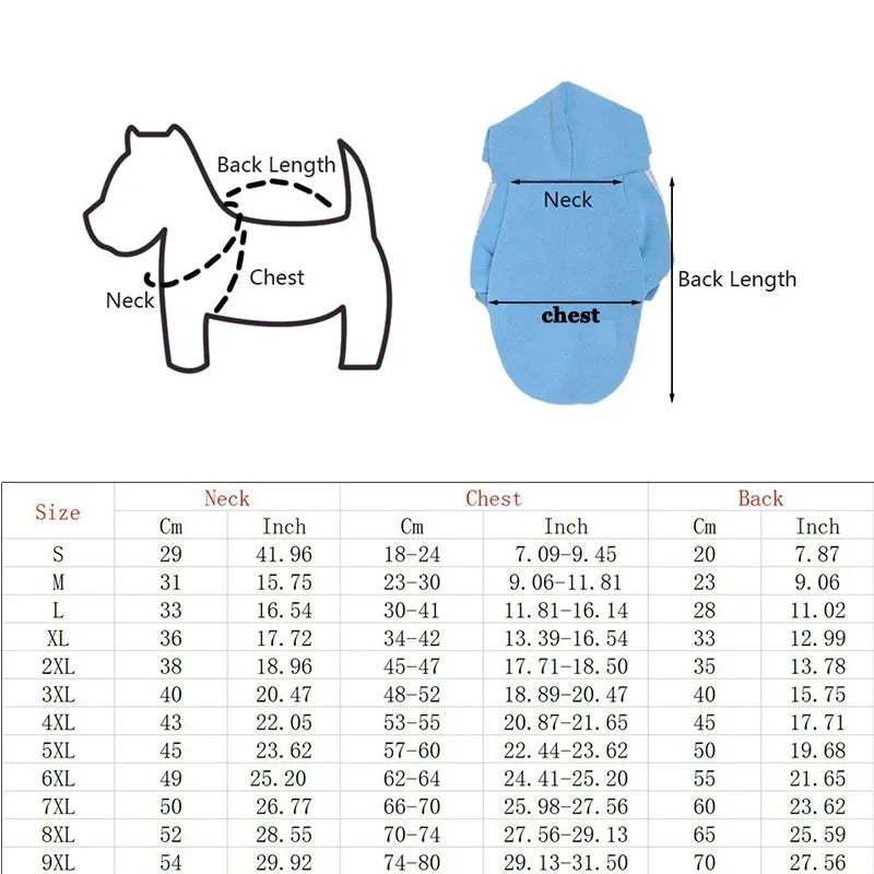 XS-9XL Adidog Pet Dog Clothes Cotton Hooded Jacket