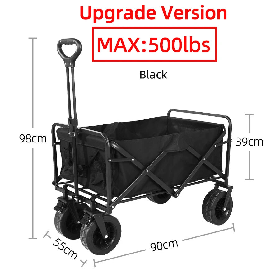 Collapsible Folding Utility Beach Cart Wagon Heavy Duty Large Capacity