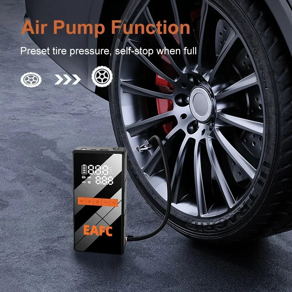 12V Car Jump Starter 4 In 1 Wireless Tire Inflator Pump