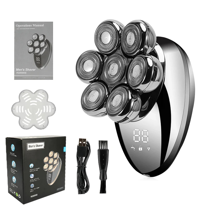 Men 7D Floating Electric Shaver Wet Dry Hair Trimmer