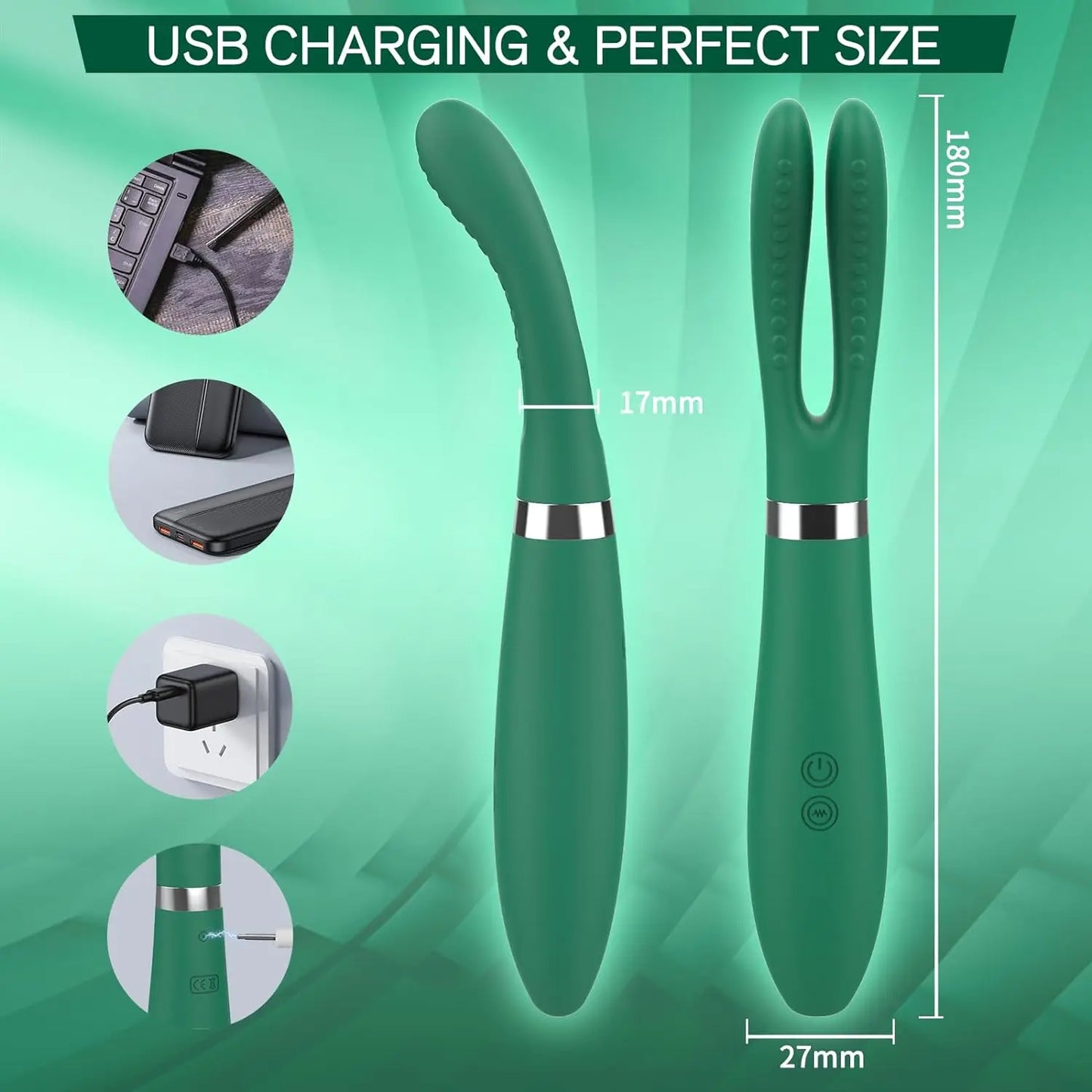 Rabbit Ears Clitoral Vibrator G Spot Massager 9 Modes