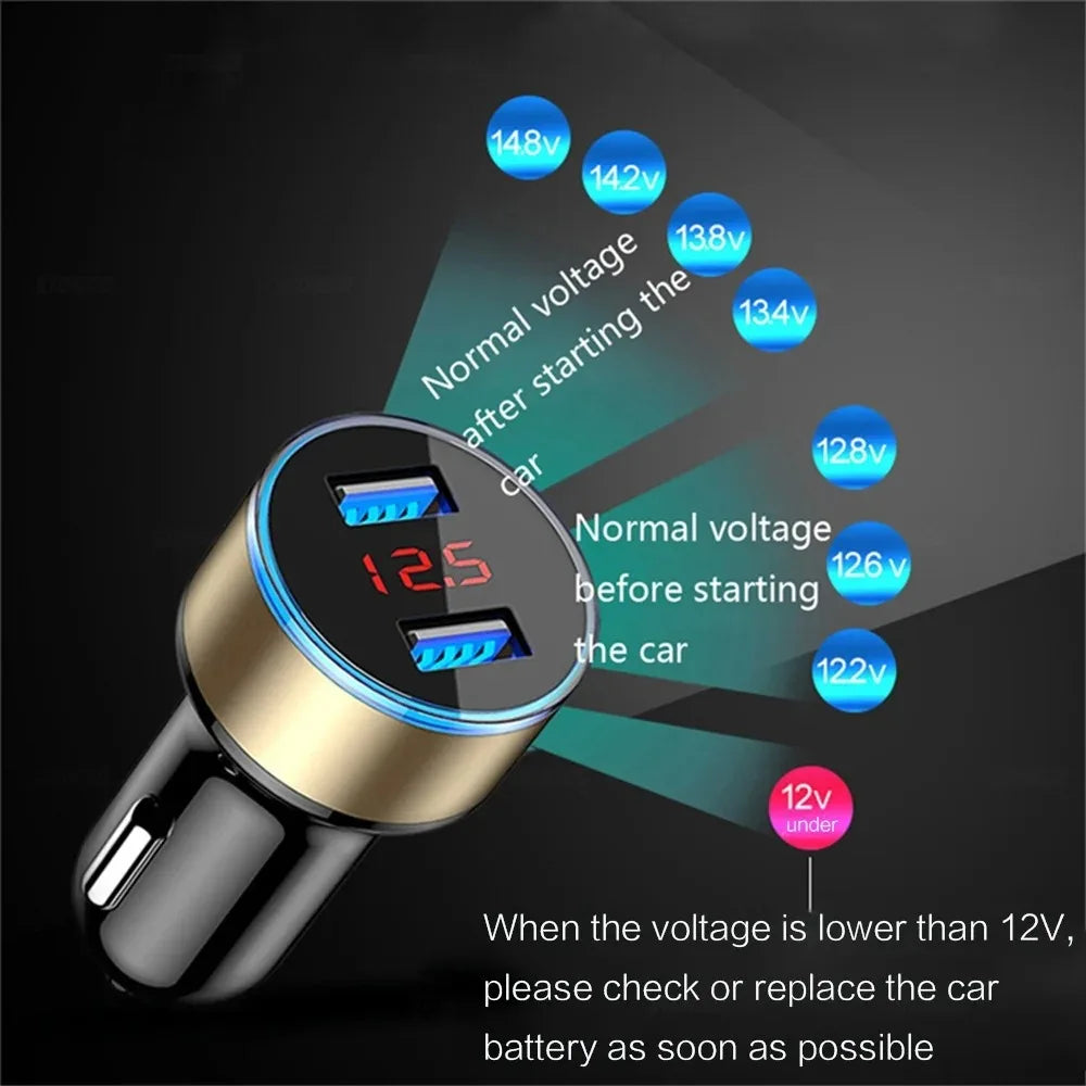 High-Quality 3.1A Dual USB Car Charger with LCD Display
