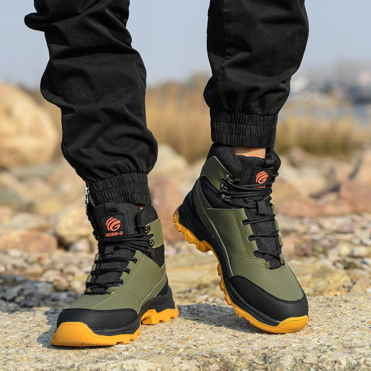 VEIGAR Men Steel Toe Safety Shoes Anti Puncture Breathable Work Boots