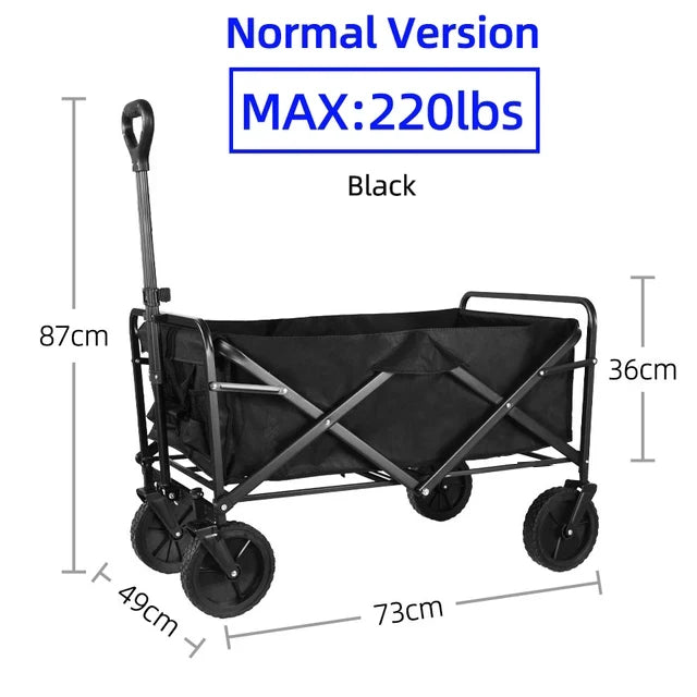 Collapsible Folding Utility Beach Cart Wagon Heavy Duty Large Capacity