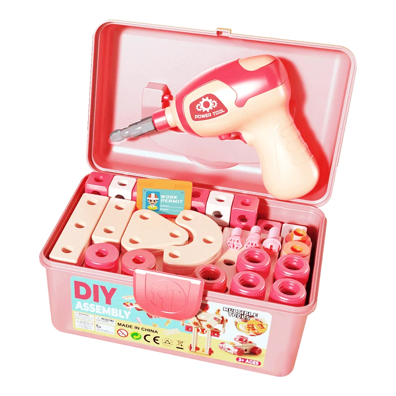Kids Toolbox Puzzle Drill Toy Set Educational Screw Removal Electric STEM Gift