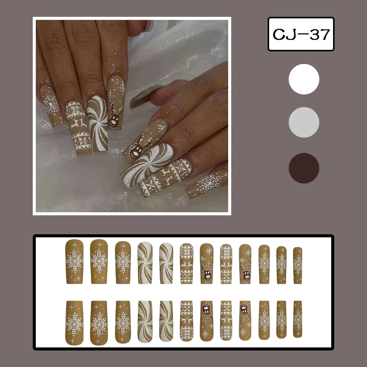 24pcs Halloween Spider Fake Nail Patch Printed French Coffin Ballet Fake Nail Wearable Full Cover Artificial Nail Tips for Girls