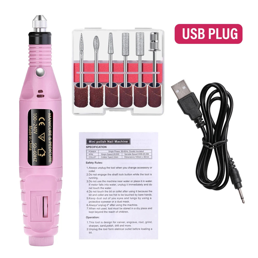 LULAA Strong Function Nail Drill Machine Set Electric Sander
