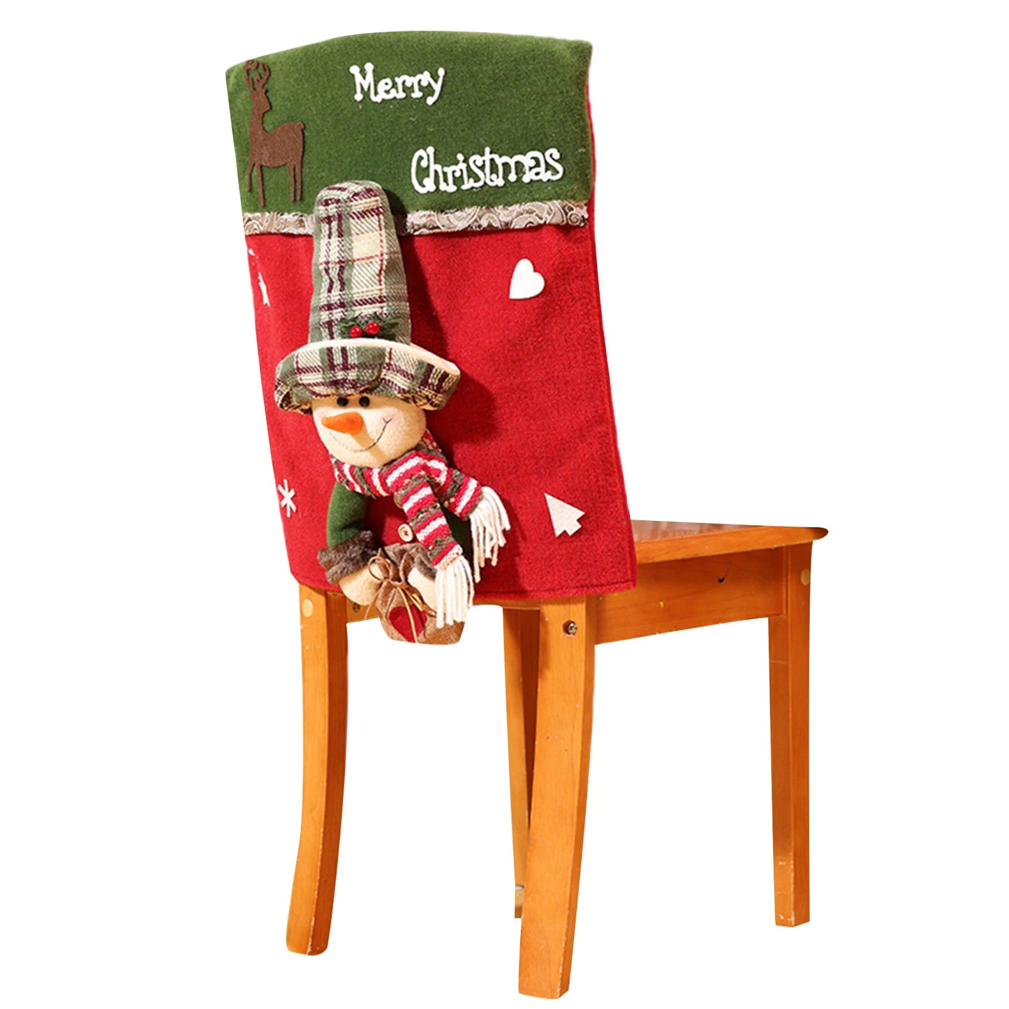 46x54cm Christmas Chair Cover Santa Snowman Elk Slipcover
