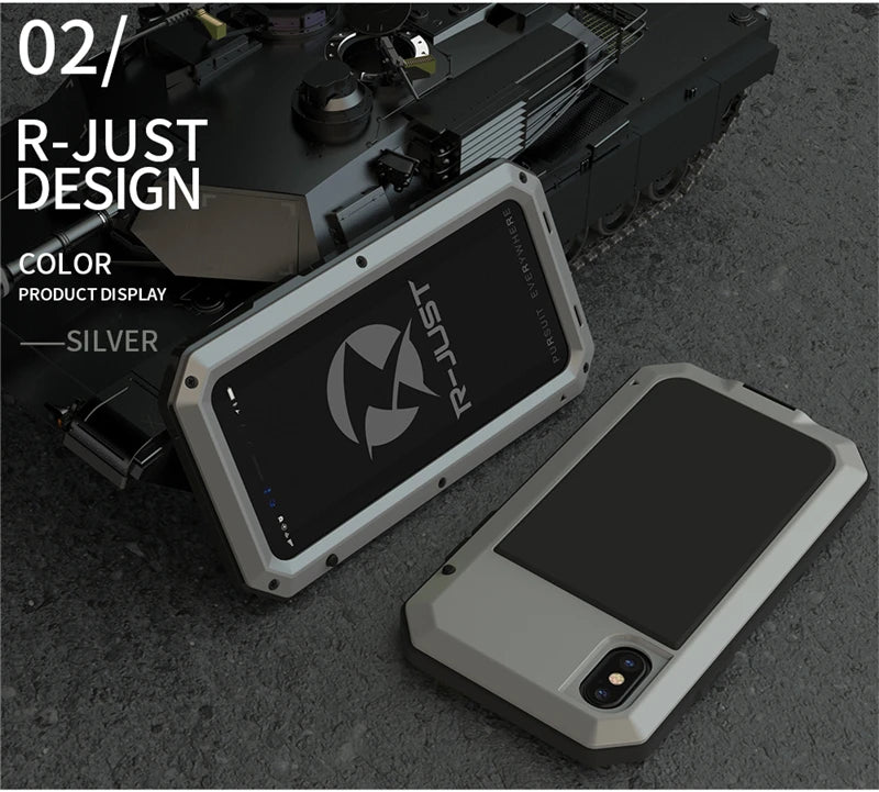 Armor Heavy Duty Protection Case for iPhone 7 8 Plus XR Xs 11 12 13 Pro Max 14 15 Plus SE SE2 360 Metal Tank