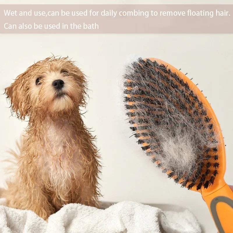 Pet Brush 2 In 1 Massage Comb Dog for Shedding Grooming