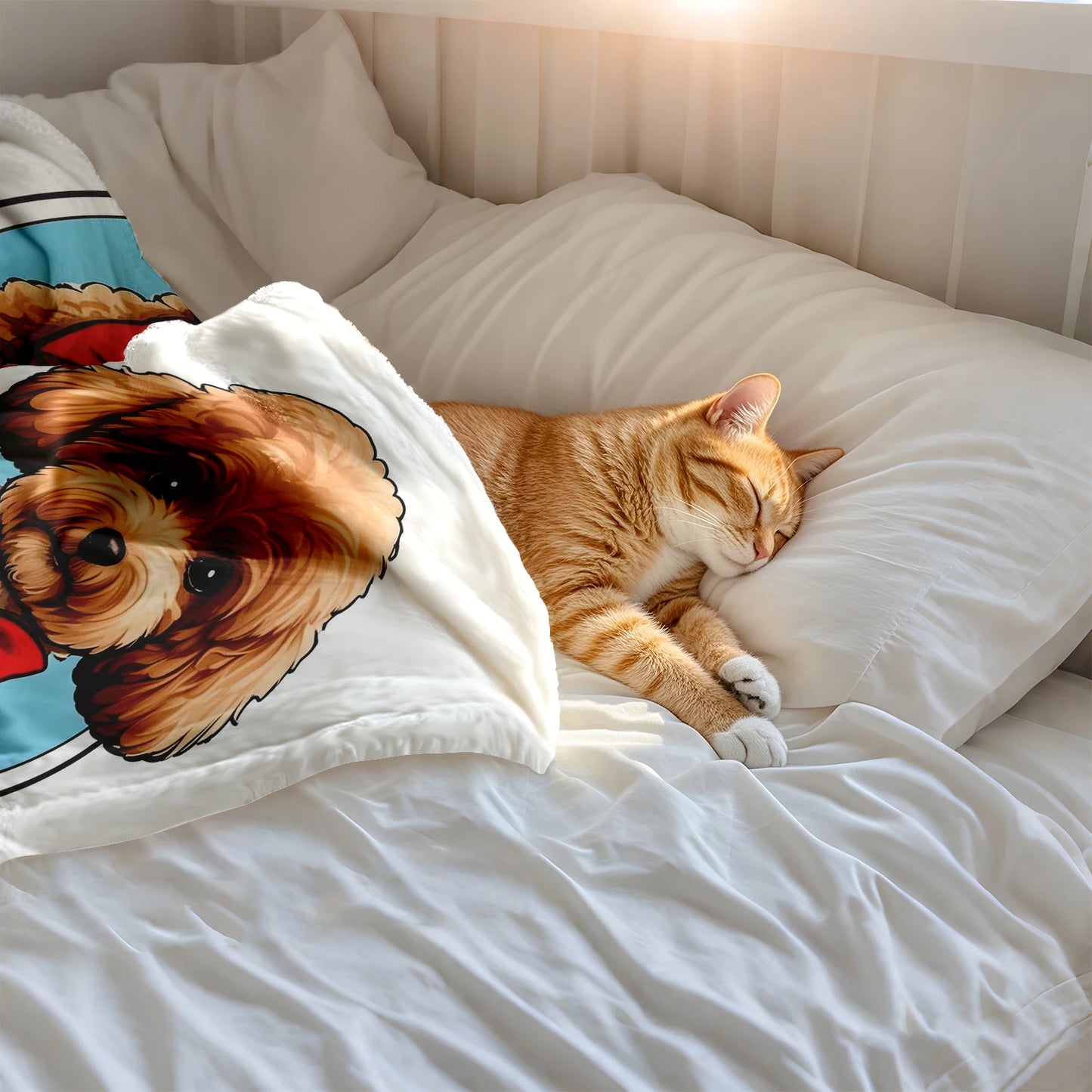 Dog Bed Mat Blanket Soft Fluffy Pet Blanket Dog Pattern