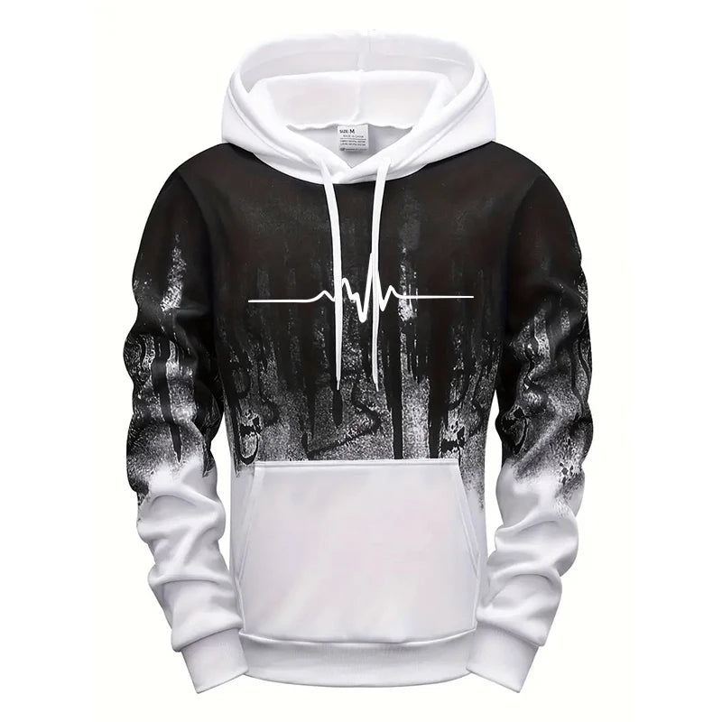 Autumn Winter Men's Tracksuit Set Hooded Sweatshirt Sweatpants Casual Sportswear
