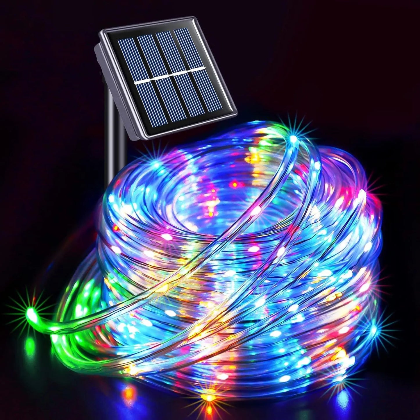 Led Solar Strip Rope Tube Fairy Lights Outdoor Garden Lawn Tree Yard Fence Garland String Light Christmas Decor IP65