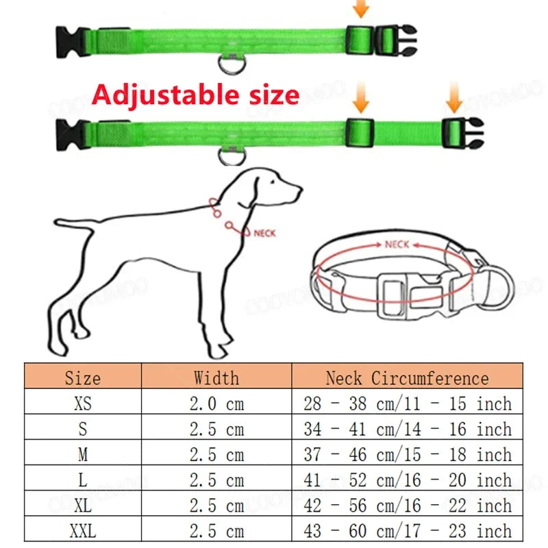 3 Modes Dog Luminous Charge Collar Led Usb Cat Dogs Collars