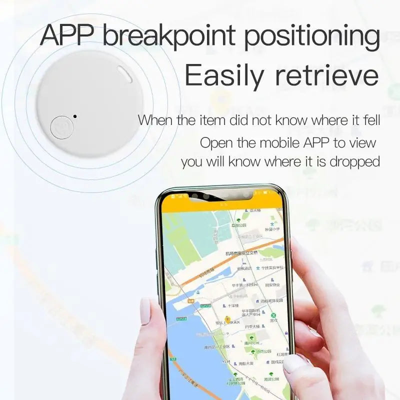 Mini GPS Locator Anti-Lost Alarm Smart Tag Bluetooth-Compatible Keychain Tracker for Dogs Pets and Children