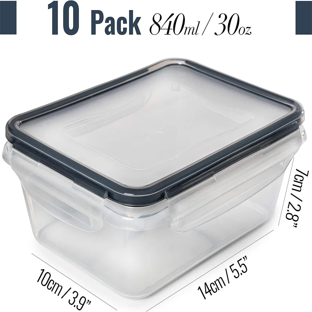 BPA Free Reusable Storage Containers 840ml Microwave Safe Freezer Dishwasher